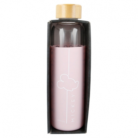 BOTELLA DE CRISTAL CON FUNDA DE SILICONA 585 ML |  MICKEY YOUNG ADULT