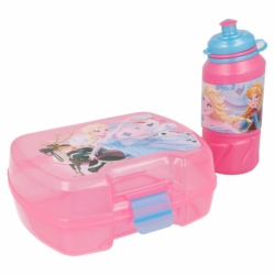 SET PREMIUM VUELTA AL COLE 2 PCS. (SANDWICHERA PREMIUM Y BOTELLA SPORT EASY  420 ML) FROZEN IRIDESCENT AQUA