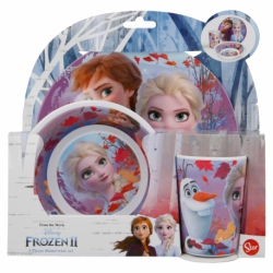 SET MELAMINA 3 PCS. (PLATO, CUENCO Y VASO) FROZEN 2