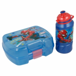 SET PREMIUM VUELTA AL COLE 2 PCS. (SANDWICHERA PREMIUM Y BOTELLA SPORT EASY  420 ML) SPIDERMAN GRAFFITI