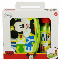 SET URBAN VUELTA AL COLE 2 PCS. (BOTELLA ALUMINIO 400 ML,  SANDWICHERA URBAN) MICKEY MOUSE - DISNEY - WATERCOLORS