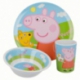SET MELAMINA 3 PCS. (PLATO, CUENCO Y VASO) PEPPA PIG