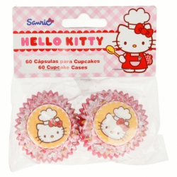 SET 60 CÁPSULAS PARA MINI CUPCAKES EN BOLSA HELLO KITTY BAKERY