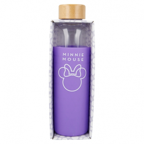 GLASS BOTTLE WITH SILICONE COVER 585 ML MINNIE