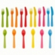 18 PCS FLAT HANDLE COLOR PICNIC CUTLERY SET
