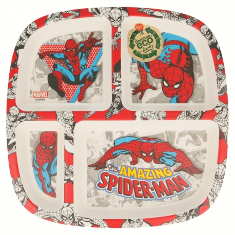 BAMBOO DIVIDED PLATE SPIDERMAN COMIC