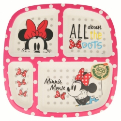 BAMBOO DIVIDED PLATE MINNIE MOUSE - DISNEY - GLAM DOTS