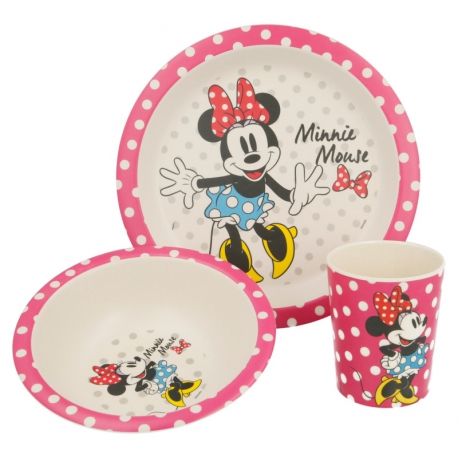 BAMBOO 3 PCS SET WITH RIM MINNIE MOUSE - DISNEY - GLAM DOTS