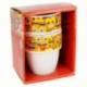 2 PCS STONEWARE STACKABLE MUGS 8 OZ EMOJI