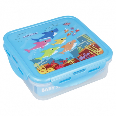 SQUARE HERMETIC FOOD CONTAINER 750 ML BABY SHARK