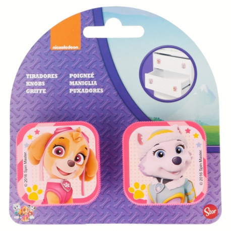 2 PCS. SET SQUARE STANDARD DORKNOBS PAW PATROL GIRL