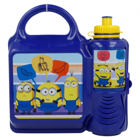 STOR COMBO SET EASY CON BOTELLA ERGONOMICA 400 ML. MINIONS II