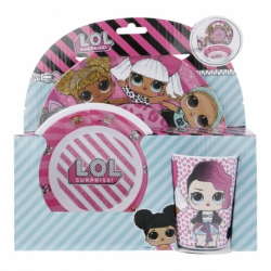 MELAMINE SET WITH RIM LOL SURPRISE ROCK ON