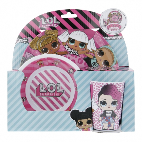 MELAMINE SET WITH RIM LOL SURPRISE ROCK ON