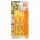 2 PCS PP FLAT CUTLERY SET (FORK & SPOON) MINIONS FUN LAND