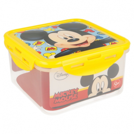 SQUARE HERMETIC FOOD CONTAINER 1400 ML |  MICKEY MOUSE - DISNEY - ICONS