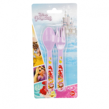 2 PCS PP FLAT CUTLERY SET (FORK & SPOON) PRINCESS FOREVER
