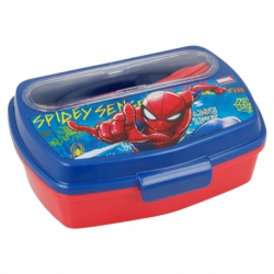 FUNNY SANDWICH BOX WITH CUTLERY SPIDERMAN GRAFFITI
