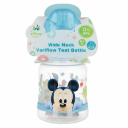 BABY 5 OZ WIDENECK BOTTLE SILICONE TEAT 3 POSITIONS MICKEY MOUSE - DISNEY - PAINT POT