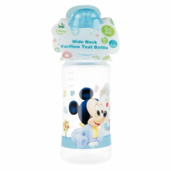 BABY 12 OZ WIDENECK BOTTLE SILICONE TEAT 3 POSITIONS MICKEY MOUSE - DISNEY - PAINT POT