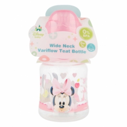 BABY 5 OZ WIDENECK BOTTLE SILICONE TEAT 3 POSITIONS MINNIE MOUSE - DISNEY - PAINT POT