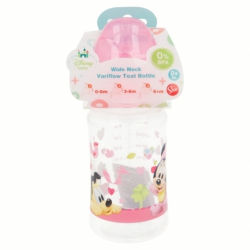 BABY 8 OZ WIDENECK BOTTLE SILICONE TEAT 3 POSITIONS MINNIE MOUSE - DISNEY - PAINT POT