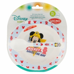 2 PCS TODDLER MICRO SET (MICRO BOWL AND MICRO PP SPOON TODDLER) MICKEY MOUSE - DISNEY - TO THE RESCUE