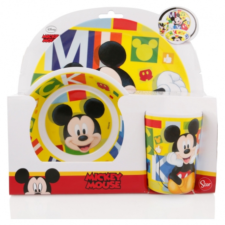 MELAMINE SET MICKEY MOUSE - DISNEY - WATERCOLORS