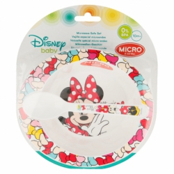 2 PCS TODDLER MICRO SET (MICRO BOWL AND MICRO PP SPOON TODDLER) MINNIE MOUSE - DISNEY - COLOR BOWS