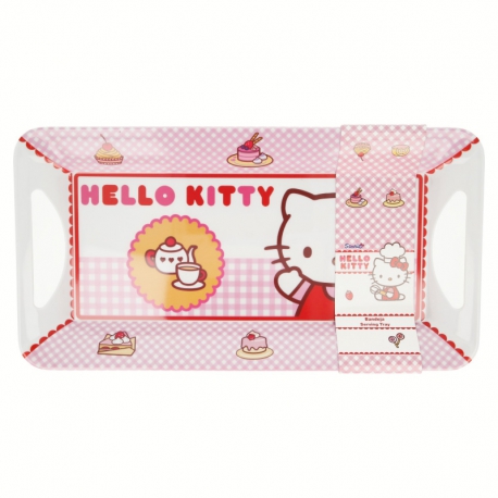 MELAMINE SERVING TRAY HELLO KITTY BAKING WITH PAPER STRIP