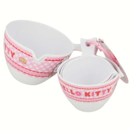 SET OF 4 MELAMINE MEASURING CUPS HELLO KITTY BAKING WITH HANG TAG