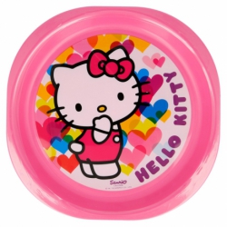 3 PCS PICNIC PP PLATE SET HELLO KITTY HEARTS