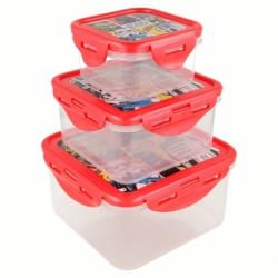 3 PCS SQUARE HERMETIC FOOD CONTAINERS SET STAR WARS CLASSIC