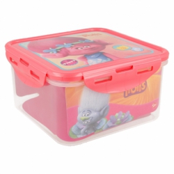 SQUARE HERMETIC FOOD CONTAINER 1400 ML |  TROLLS GIRL