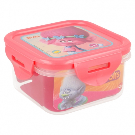 SQUARE HERMETIC FOOD CONTAINER 290 ML |  TROLLS GIRL 