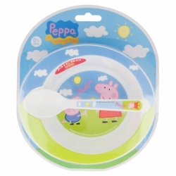 2 PCS TODDLER MICRO SET (MICRO BOWL AND MICRO PP SPOON TODDLER) PEPPA PIG