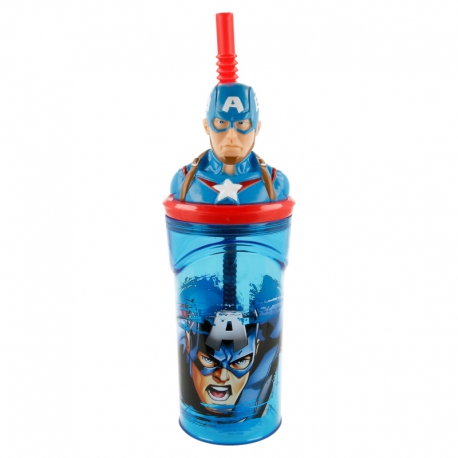 3D FIGURINE TUMBLER 360 ML |  AVENGERS GALERY CAPTAIN AMERICA