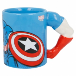 CERAMIC 3D ARM MUG 11 OZ CAPTAIN AMERICA