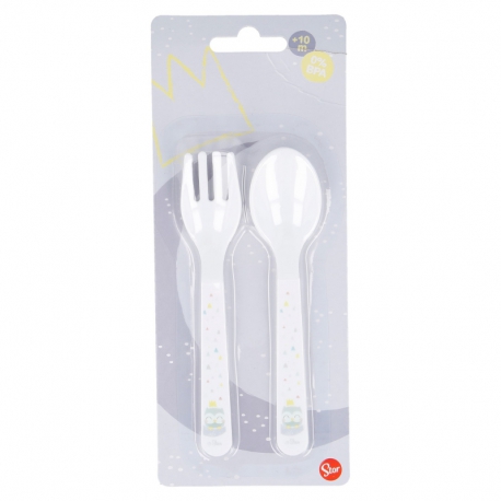 TODDLER 2 PCS PP CUTLERY SET OWL&FOX