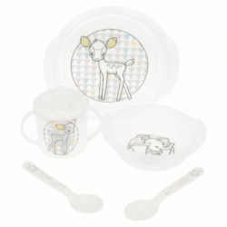 BABY 5 PCS MICRO EASY SET (PLATE, BOWL, EASY TRAINING MUG & 2 SPOONS) LITTLE TREASURES